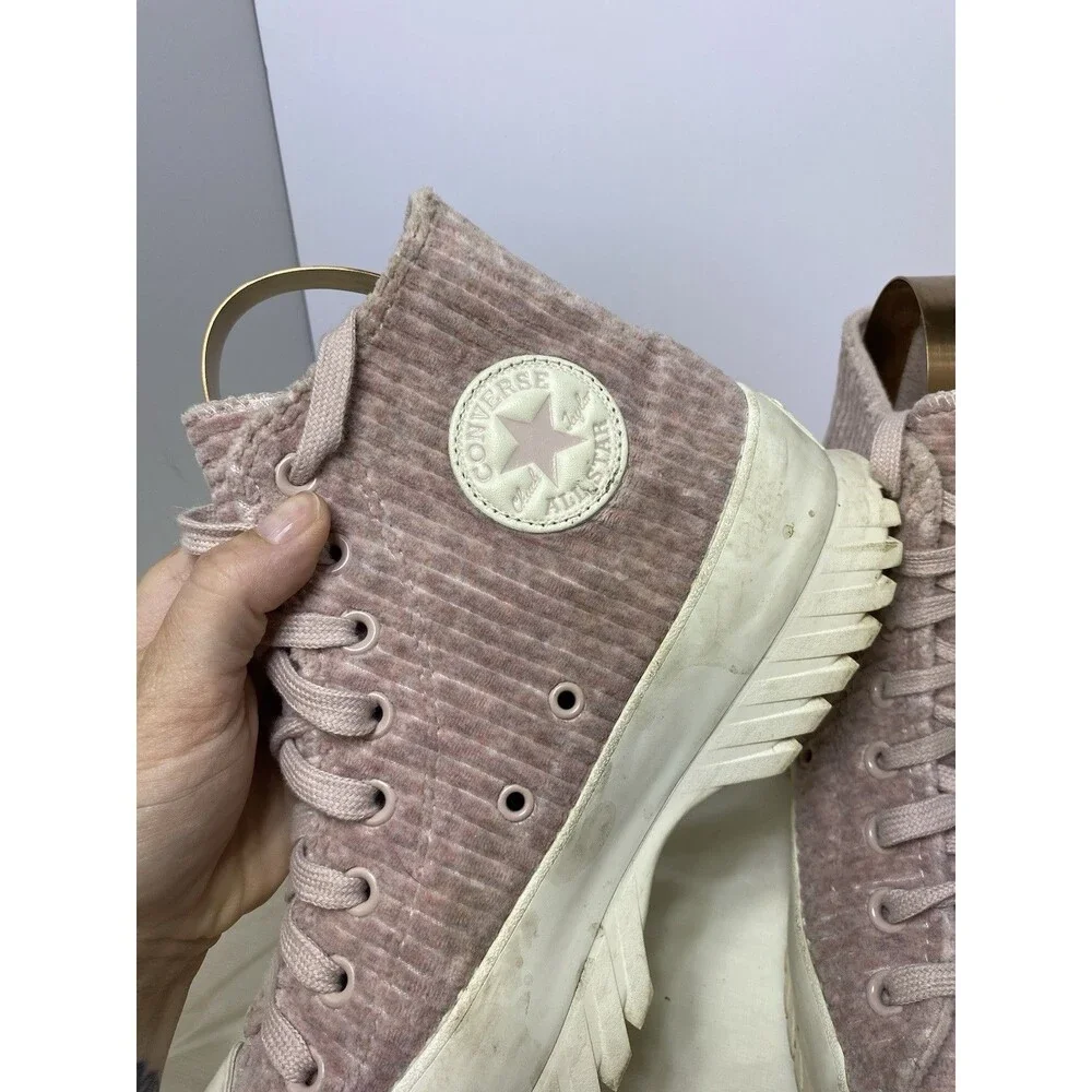 Converse Chuck Taylor Lugged 2.0 High Top Muave Velour Shoes A03243C Women 10 - Picture 7 of 7